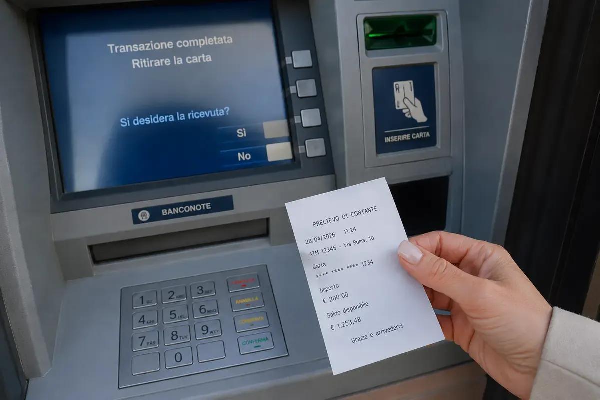 Bancomat, perché non stampare la ricevuta: il tasto da premere per evitare rischi
